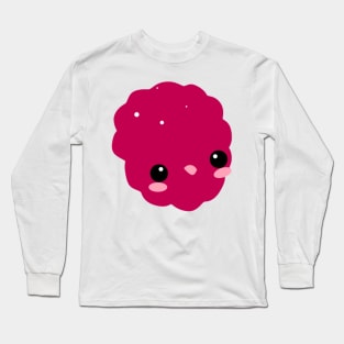 Happy Kawaii Raspberry Smiley Face Emoticon Long Sleeve T-Shirt